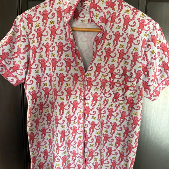 Roller Rabbit Pink Monkey Polo Pajamas - Picture 4 of 7
